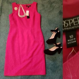 NWT Kasper Sheath dress Size 10 Magenta/Hot Pink